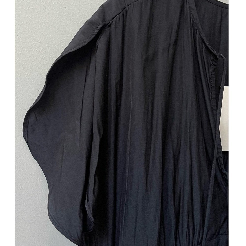 Universal Thread Tie Front Flutter Short Sleeve Mini Dress Womens Medium Black - Picture 7 of 12